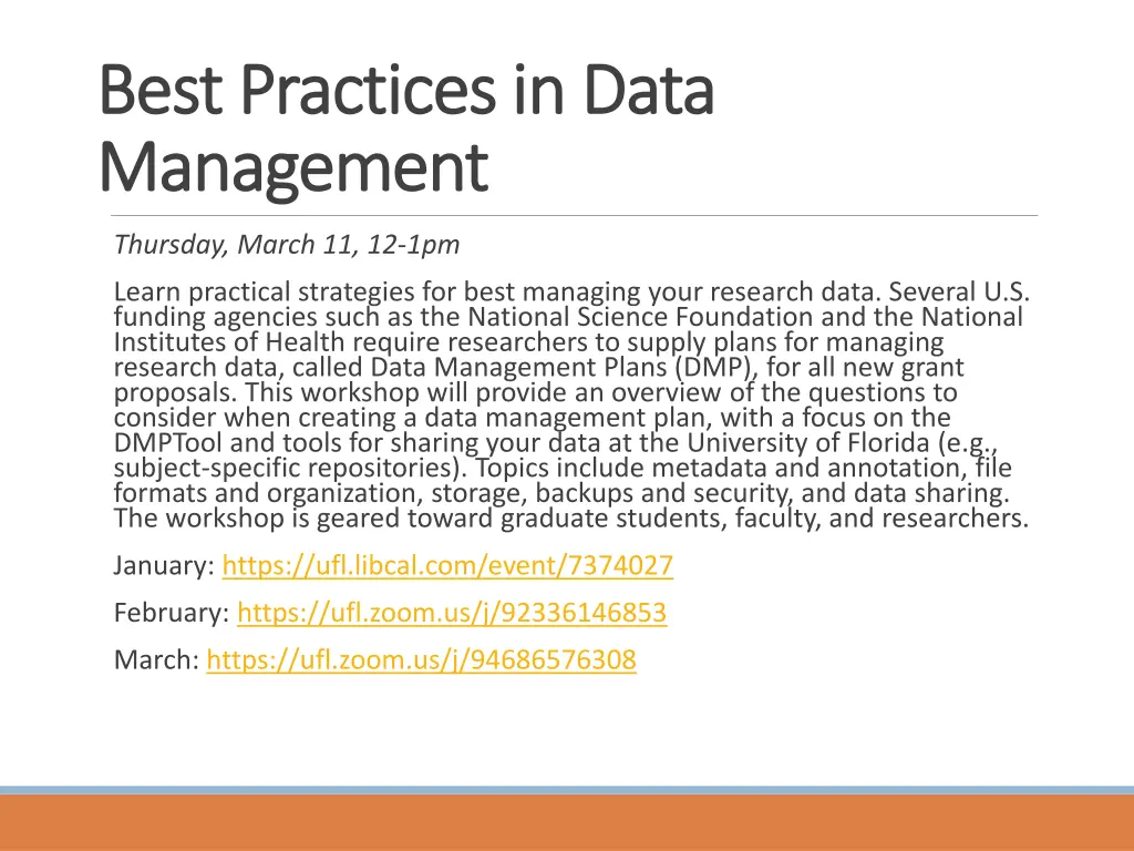 best practices in data best practices in data