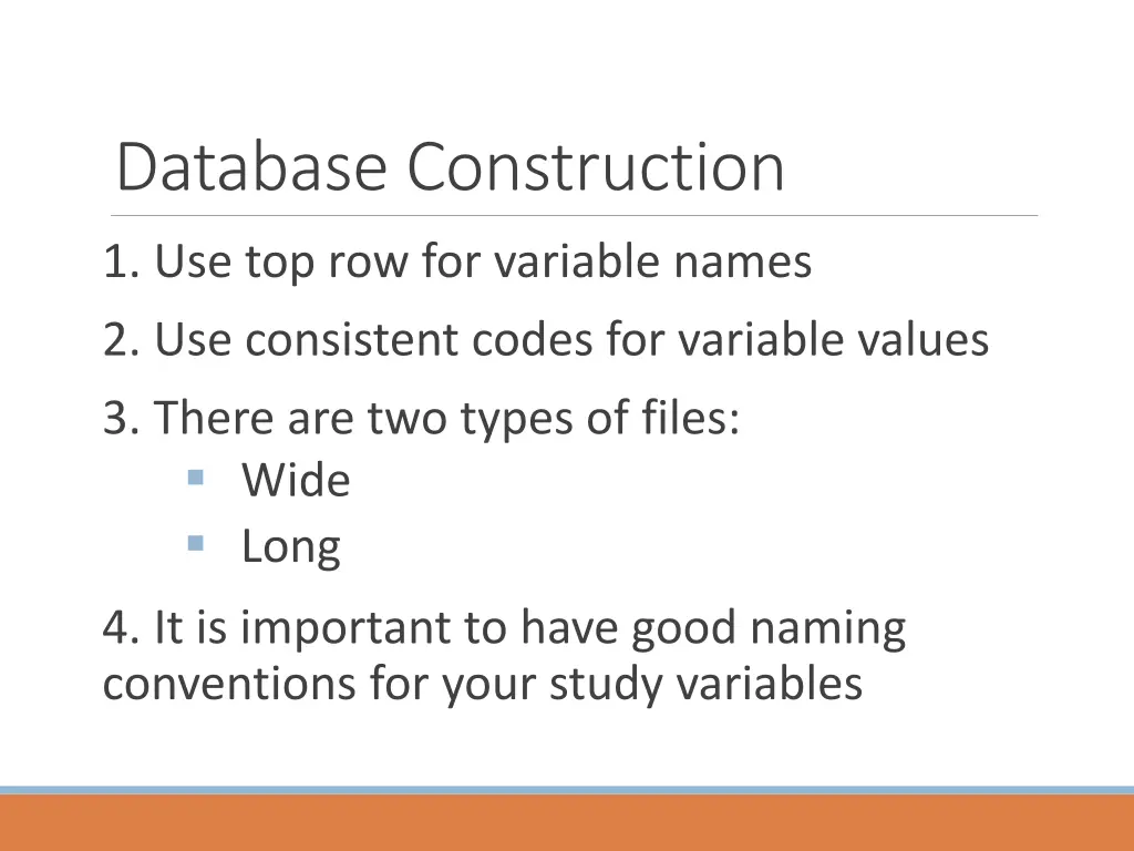 database construction