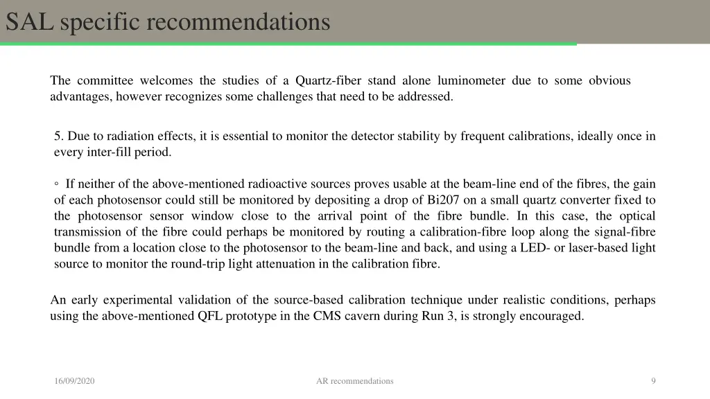 sal specific recommendations 3