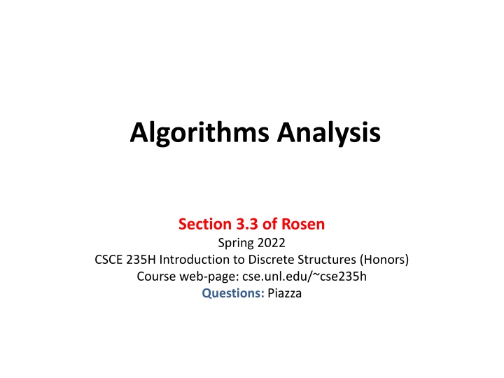 algorithms analysis