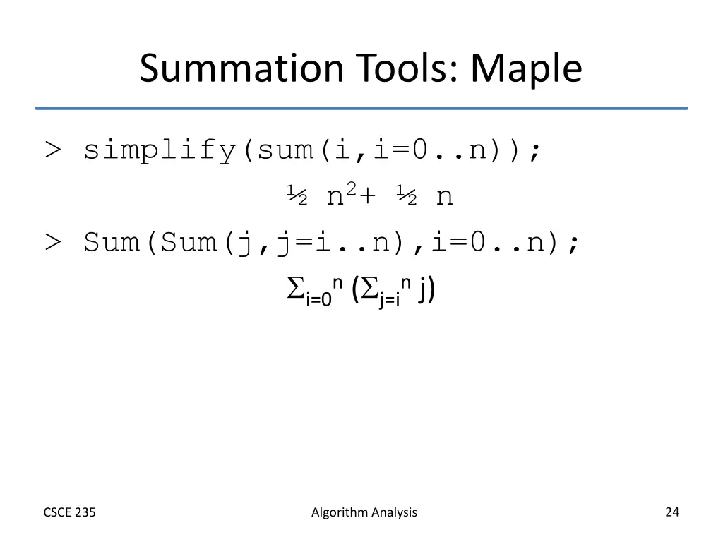 summation tools maple