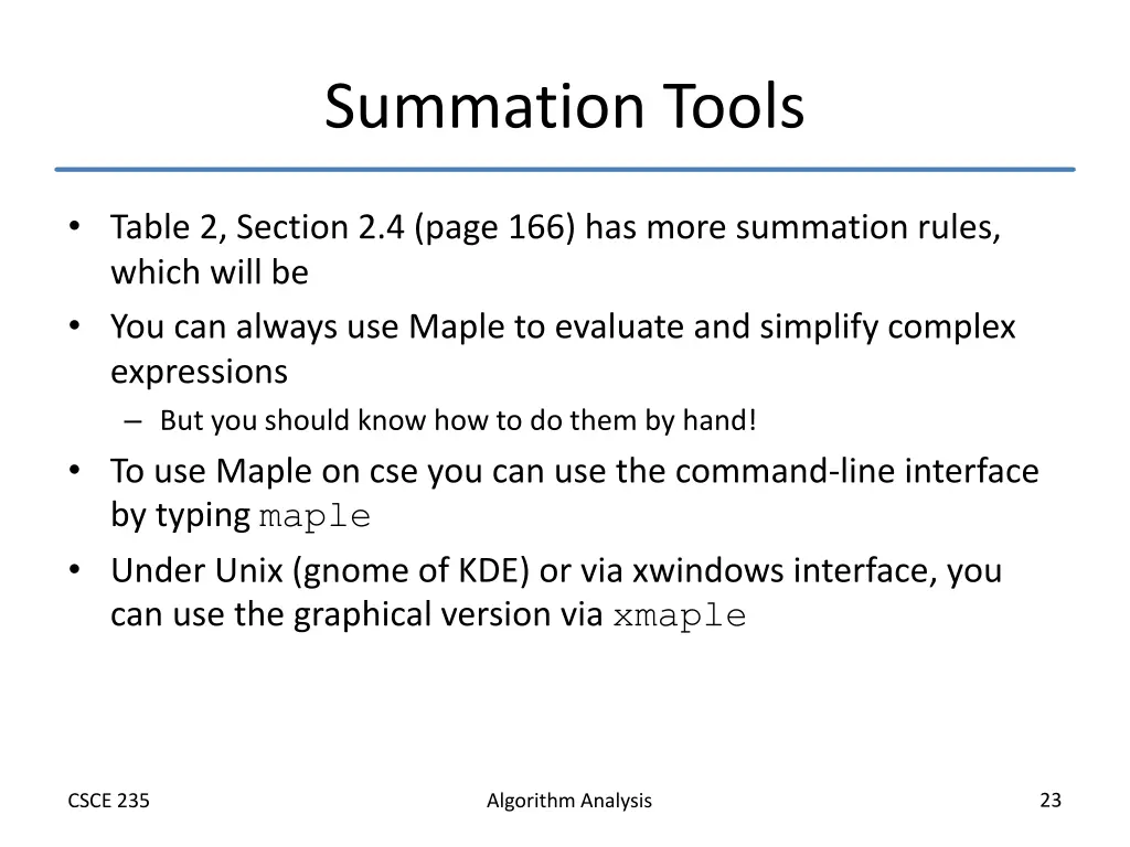 summation tools