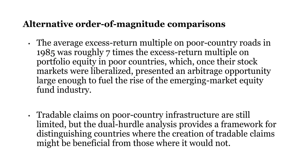 alternative order of magnitude comparisons