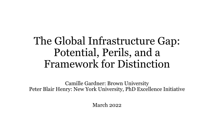 the global infrastructure gap potential perils