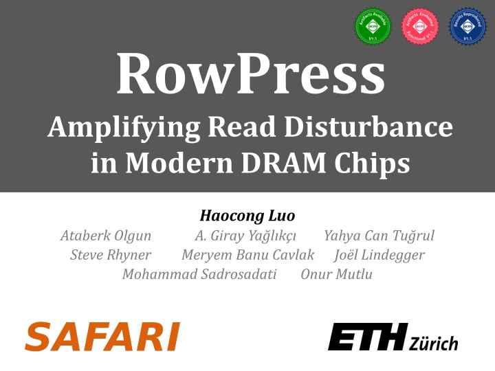 rowpress amplifying read disturbance in modern