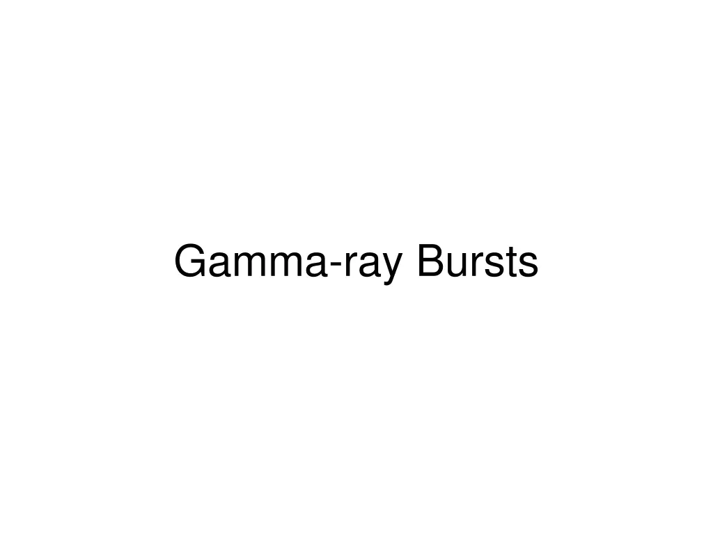 gamma ray bursts