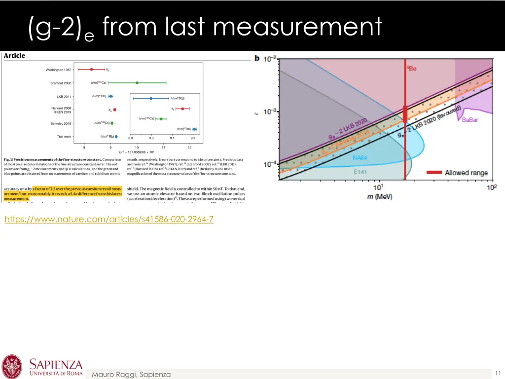 g 2 e from last measurement