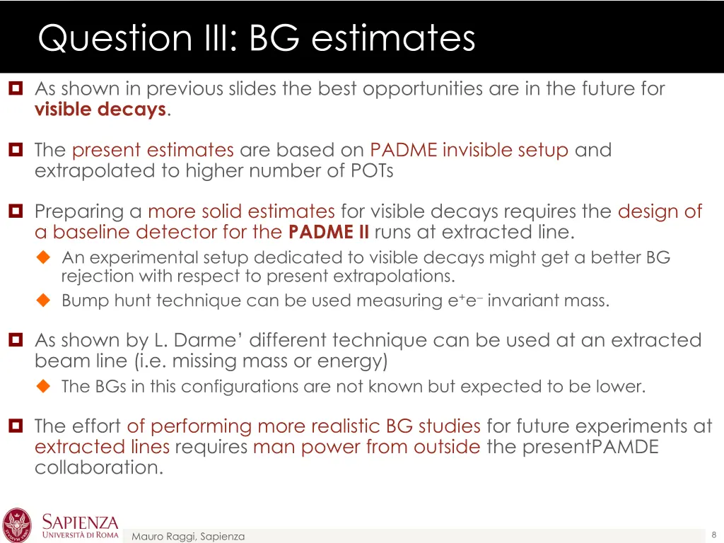 question iii bg estimates