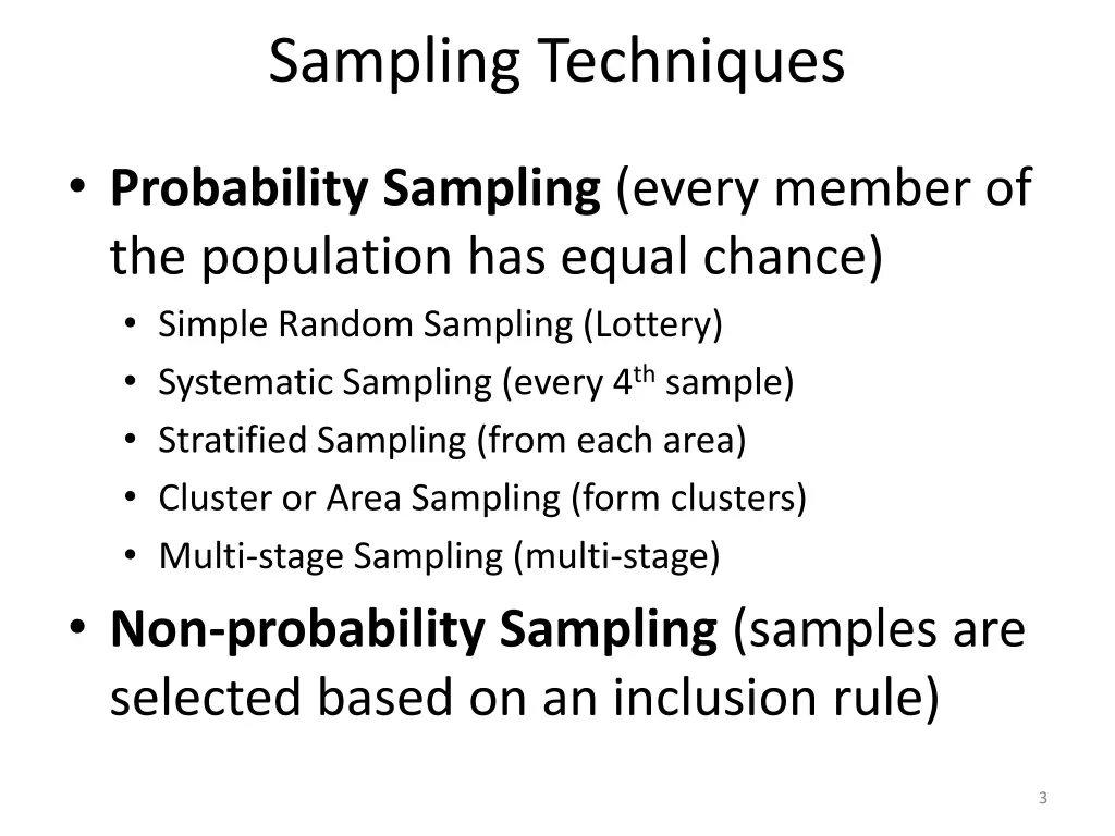 sampling techniques