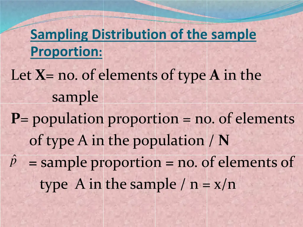 sampling distribution of the sample proportion