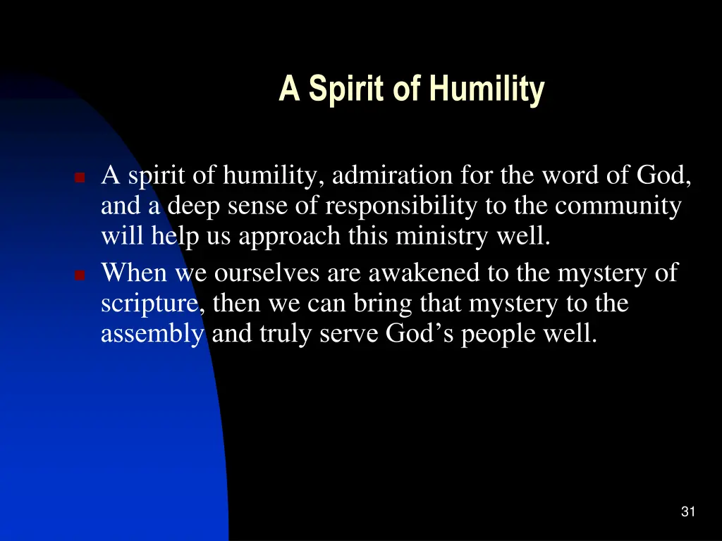 a spirit of humility