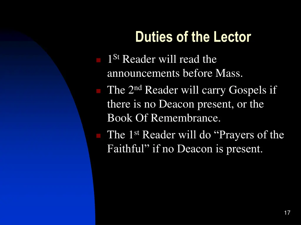 duties of the lector 1