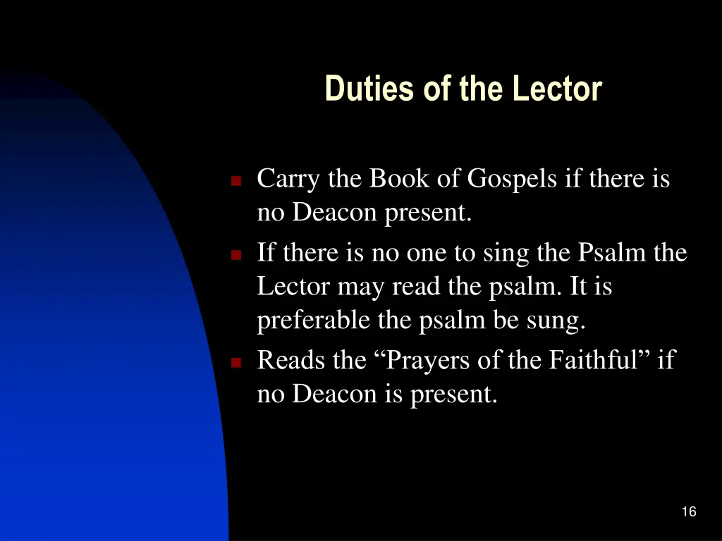 duties of the lector