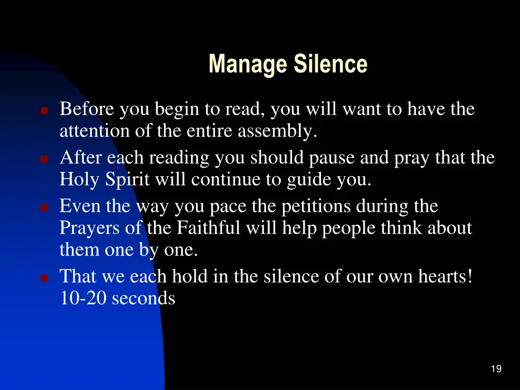 manage silence