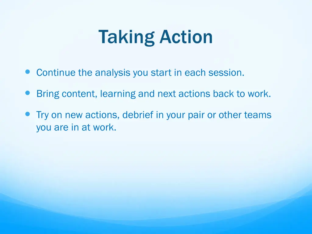 taking action