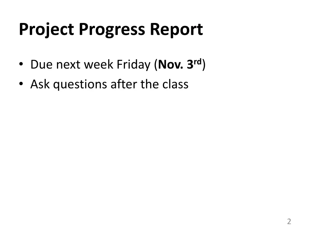 project progress report