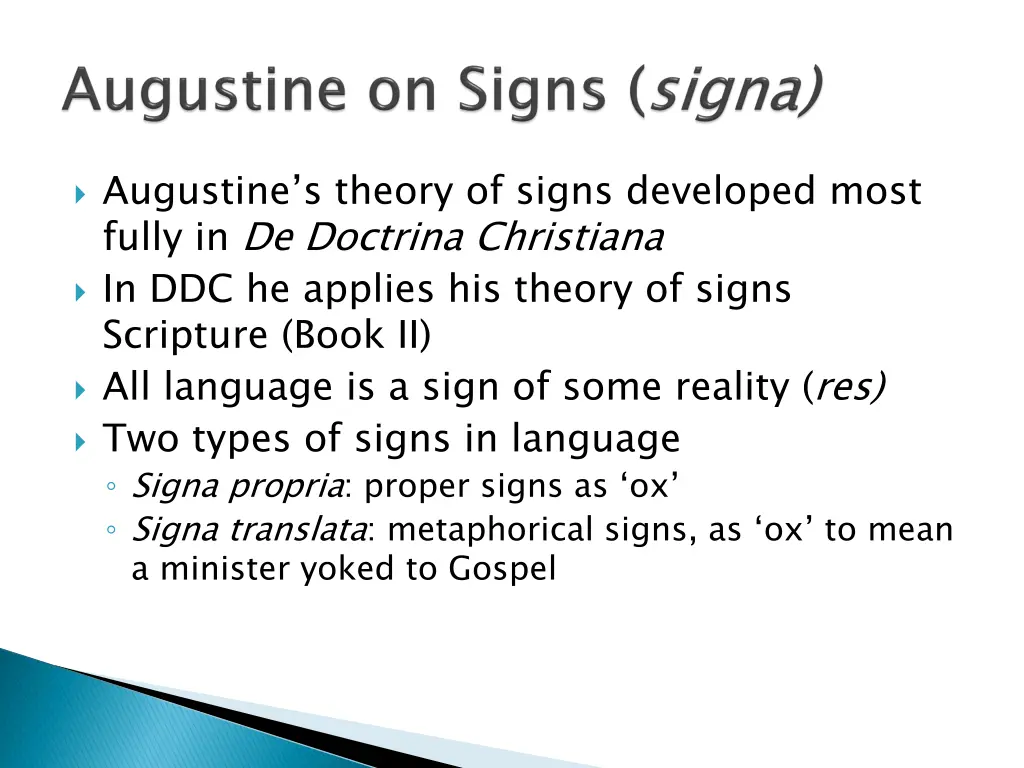 augustine s theory of signs developed most fully