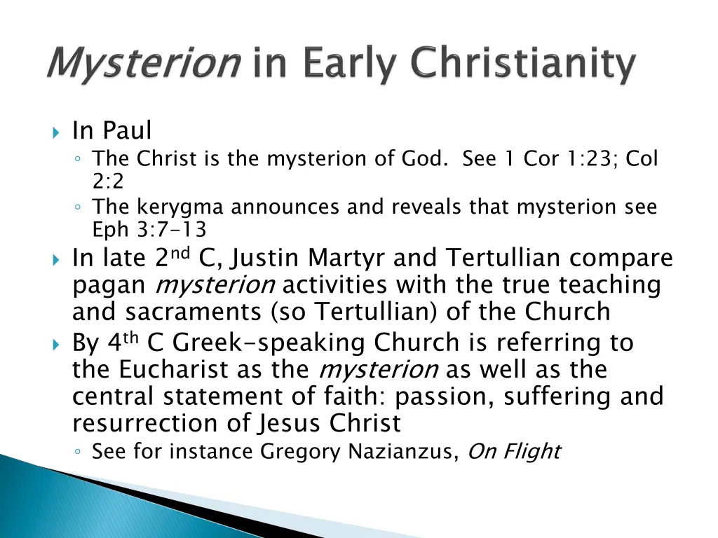 in paul the christ is the mysterion