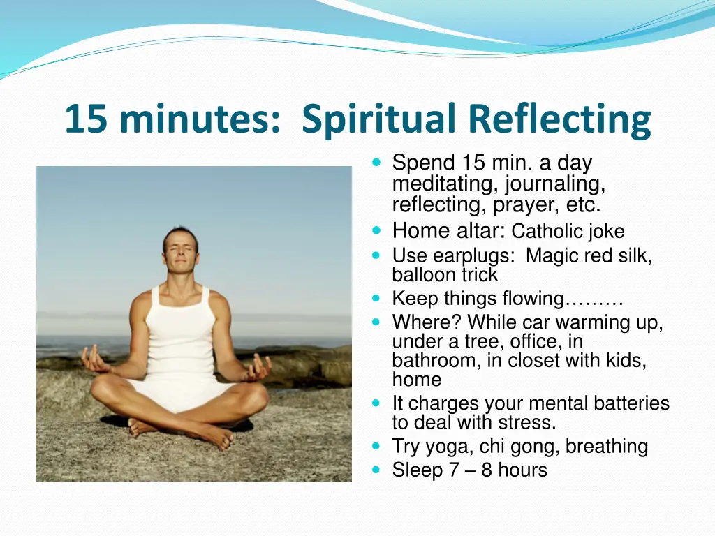 15 minutes spiritual reflecting