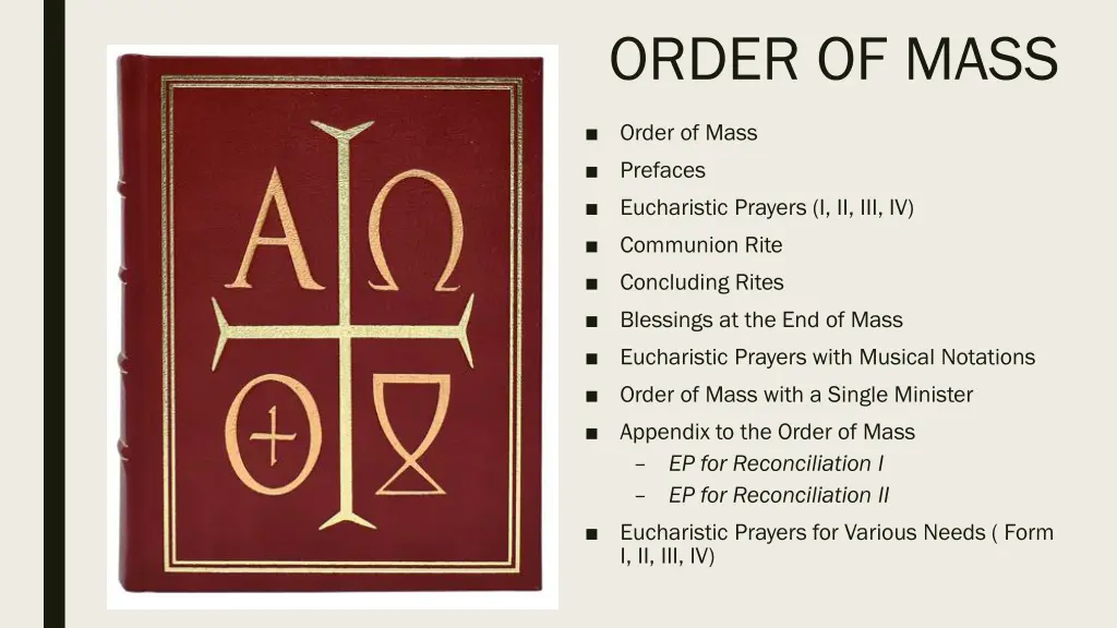 order of mass