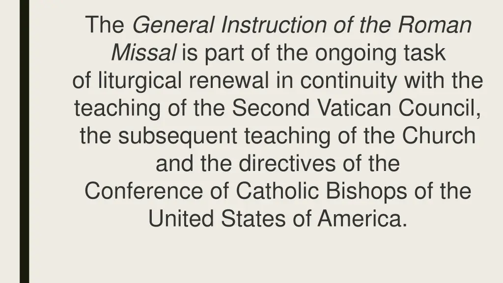 the general instruction of the roman missal