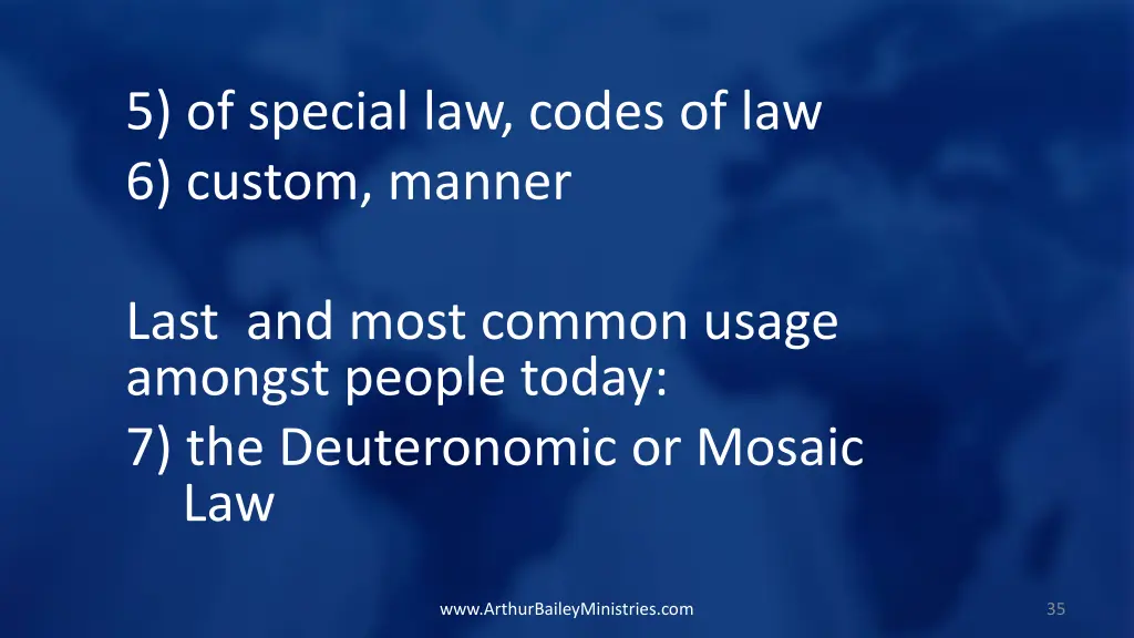 5 of special law codes of law 6 custom manner