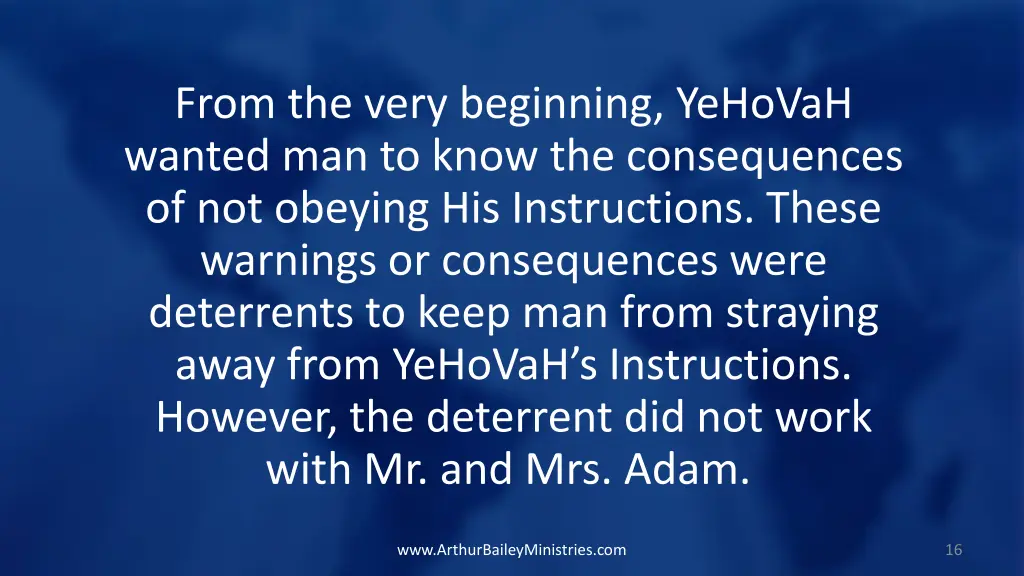 from the very beginning yehovah wanted