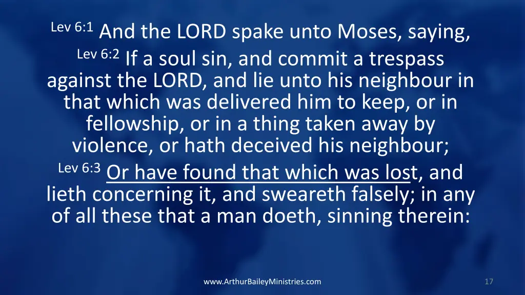 lev 6 1 and the lord spake unto moses saying