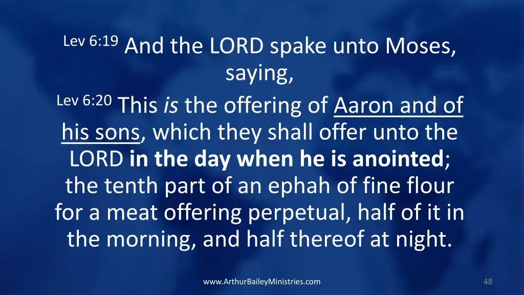 lev 6 19 and the lord spake unto moses saying