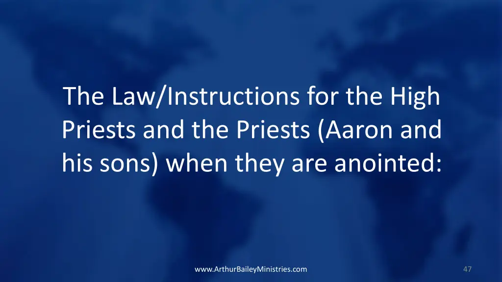 the law instructions for the high priests