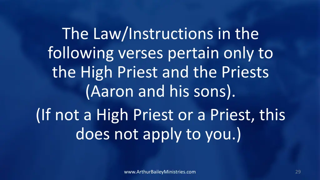 the law instructions in the following verses