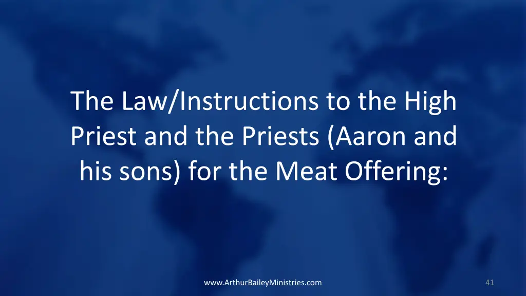 the law instructions to the high priest 1