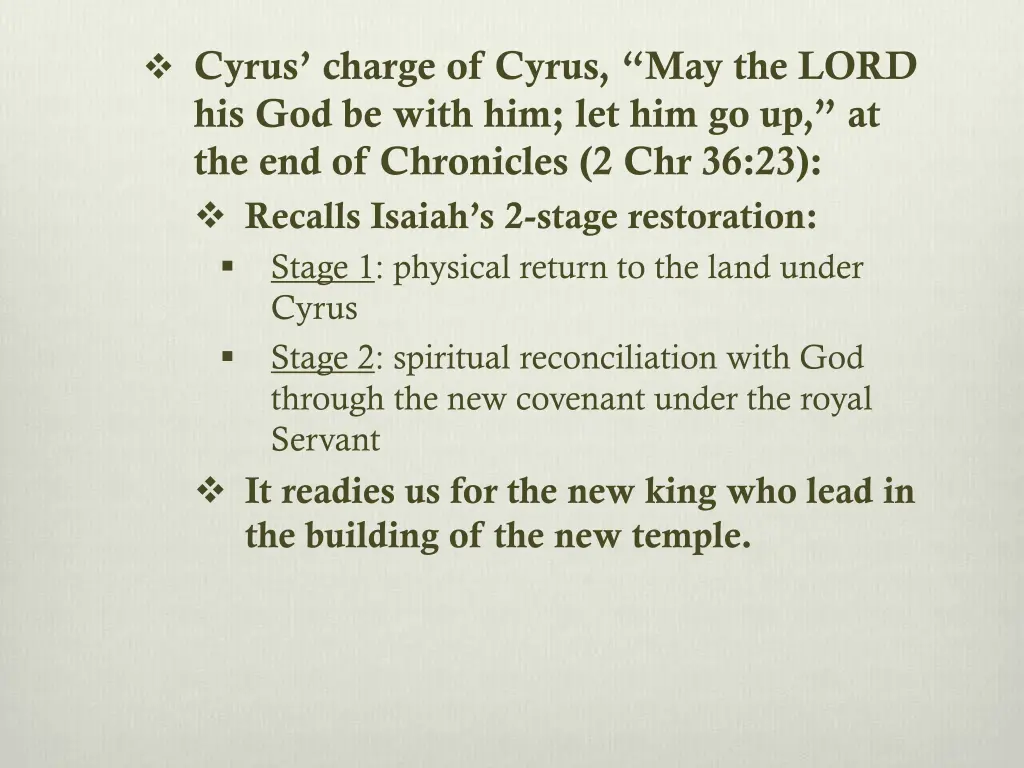 cyrus charge of cyrus may the lord