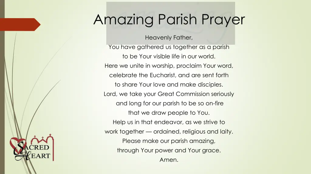 amazing parish prayer