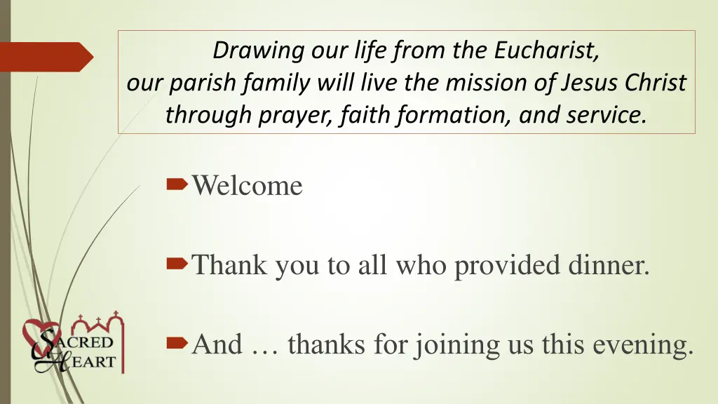 drawing our life from the eucharist our parish