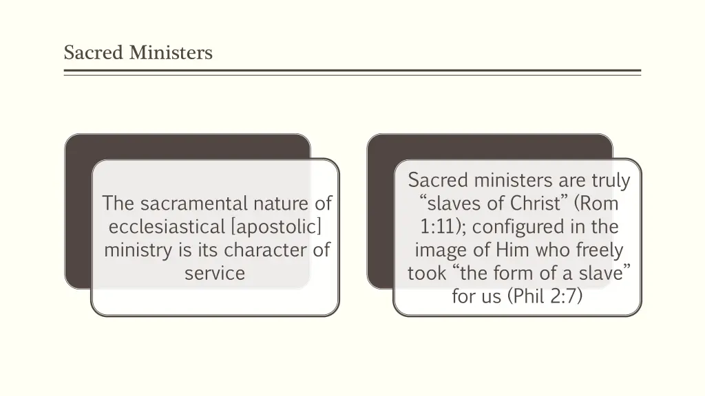 sacred ministers