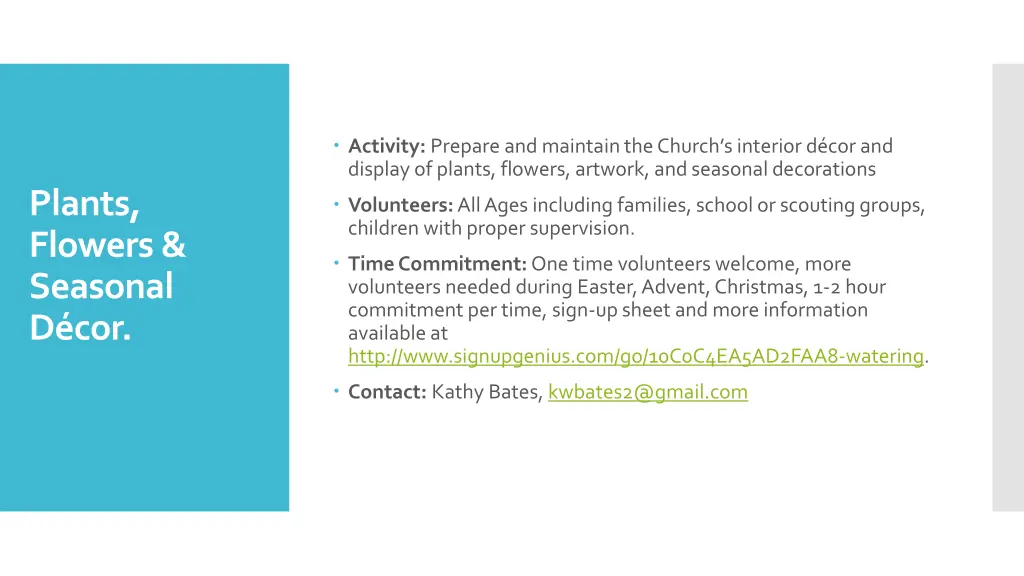 activity prepare and maintain the church