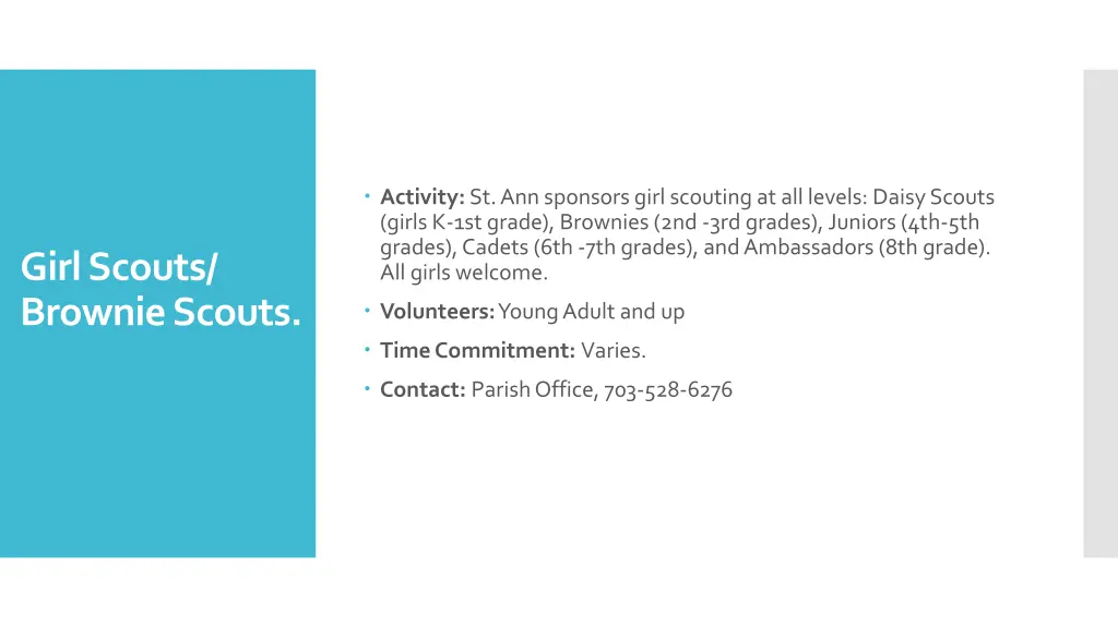 activity st ann sponsors girl scouting