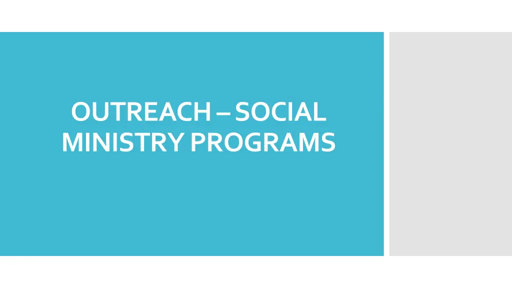 outreach social ministry programs