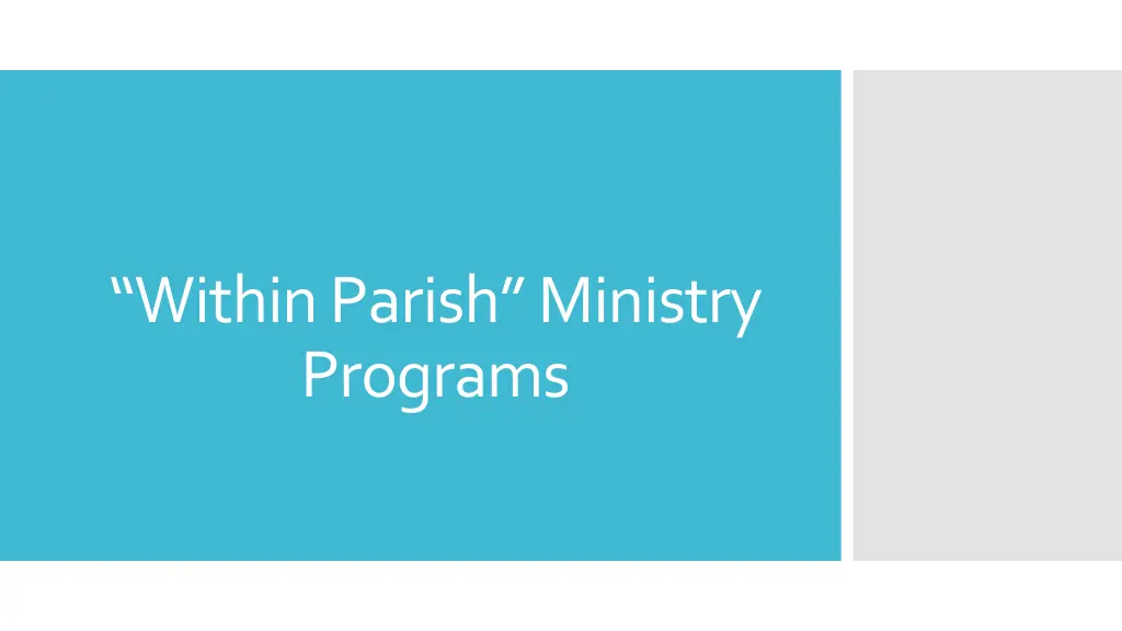 within parish ministry programs