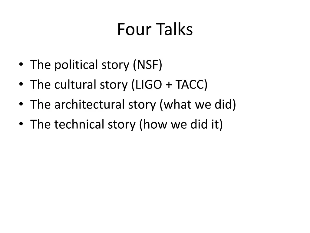 four talks