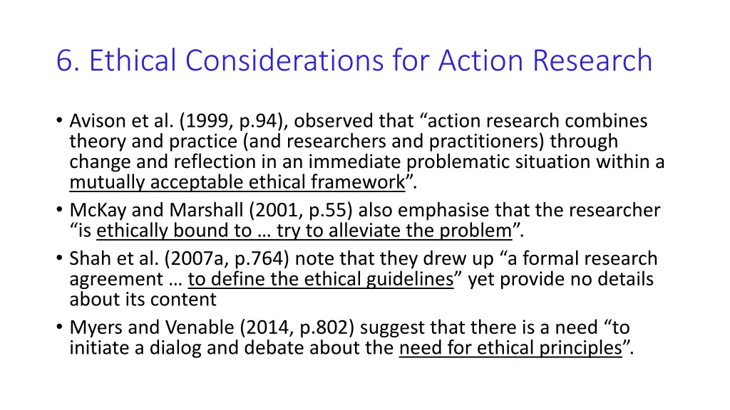 6 ethical considerations for action research