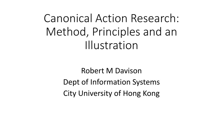 canonical action research method principles