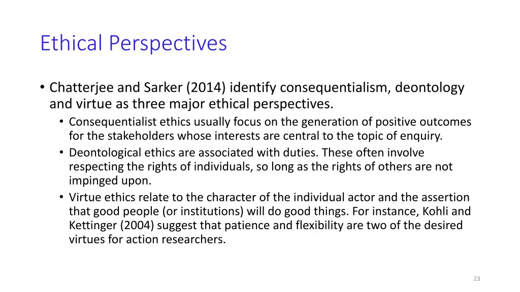 ethical perspectives