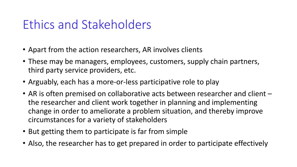 ethics and stakeholders