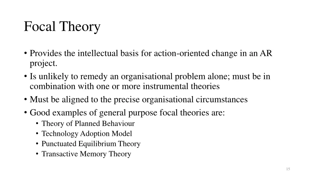 focal theory