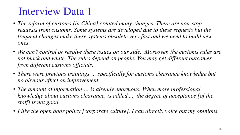 interview data 1 the reform of customs in china