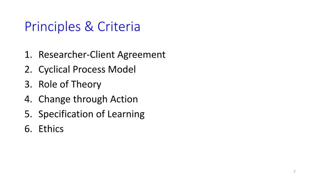 principles criteria