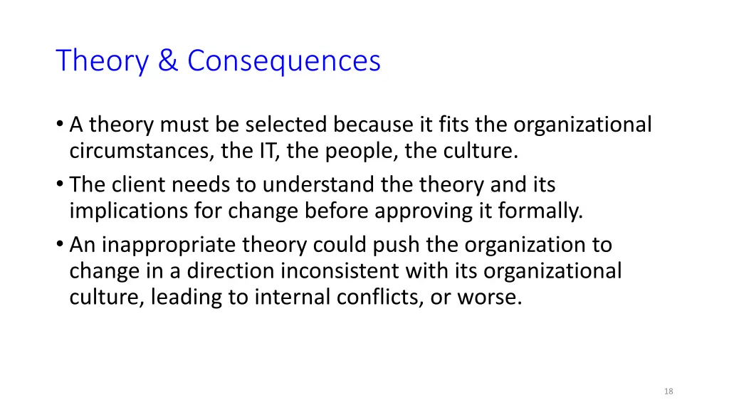 theory consequences