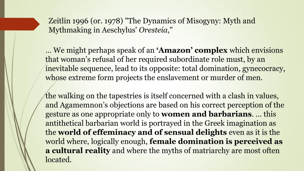 zeitlin 1996 or 1978 the dynamics of misogyny 1